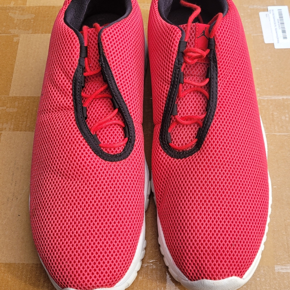 Red Mesh Sneakers with Black Accents